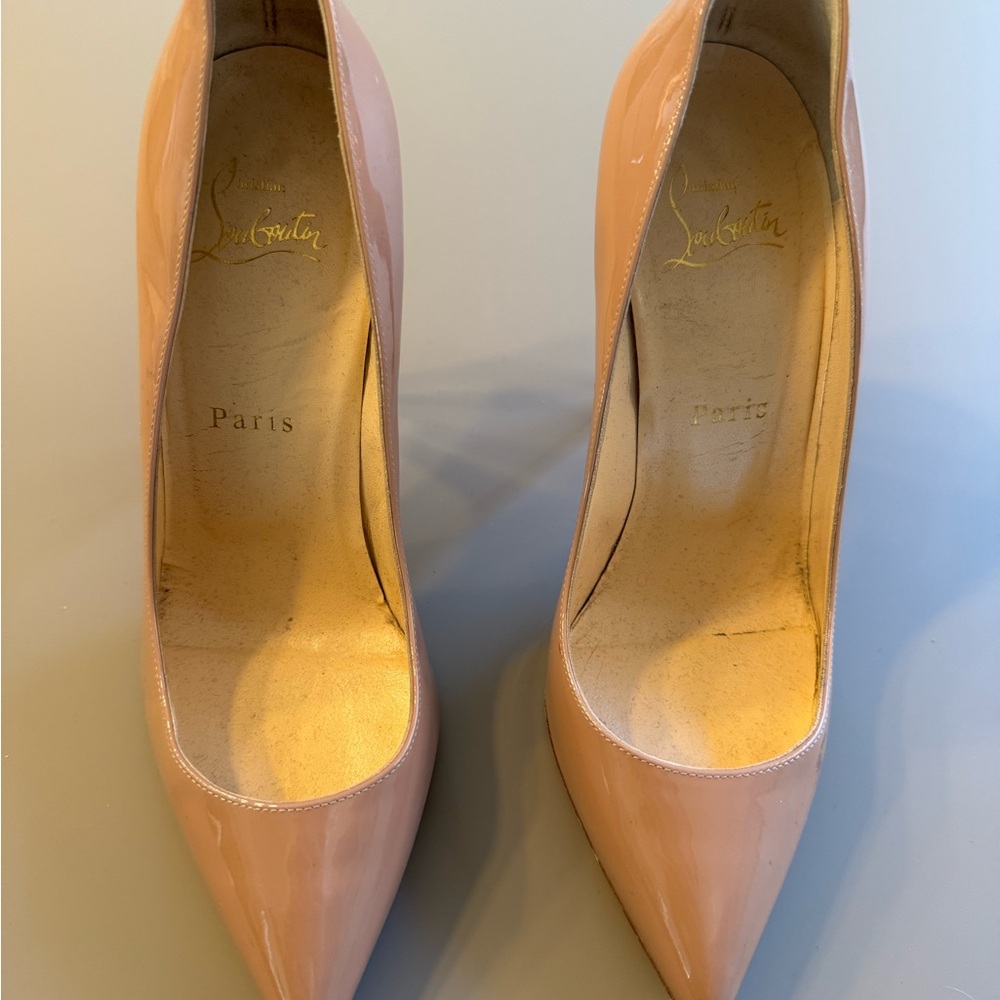 Christian Louboutin Women's Pink Patent Leather Pumps